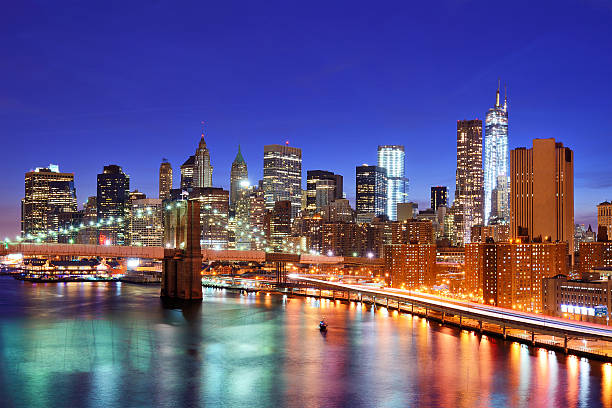 istock The New York City skyline at night  177598577