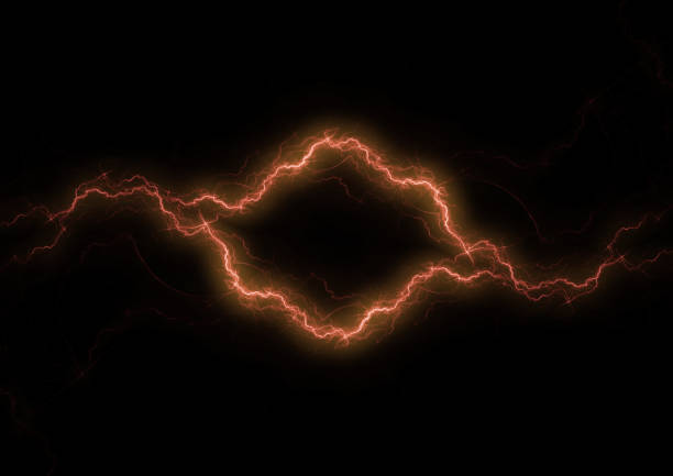 istock Hot fiery fractal lightning background, electrical abstract 1775986345