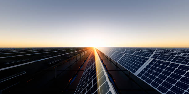 istock 3d rendering of floating solar with sky background. 1776001247