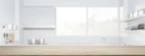 istock 3d rendering of wood counter for product display background. 1776001252