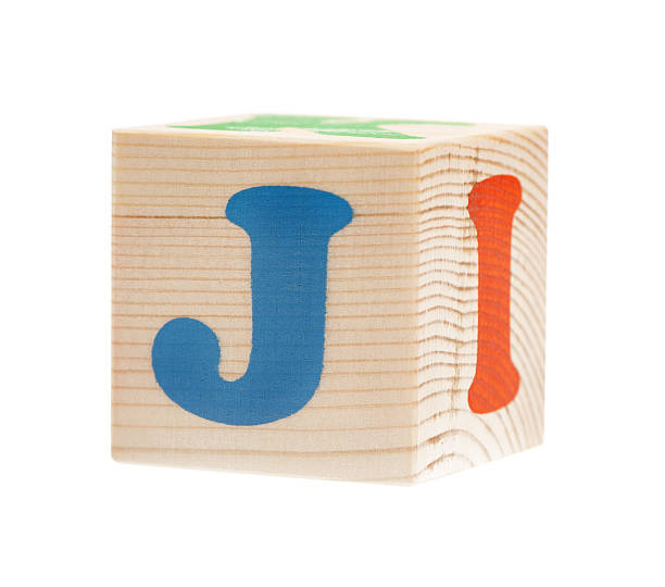 cubi con lettere - letter j block toy alphabet foto e immagini stock