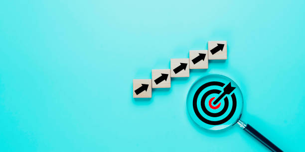 istock Business growth success achievement concept planning development leadership target group, Fast business growth success achievement, wood block stacking stair on paper background, copy space. 1776015622
