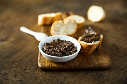 Traditional homemade black olive tapenade