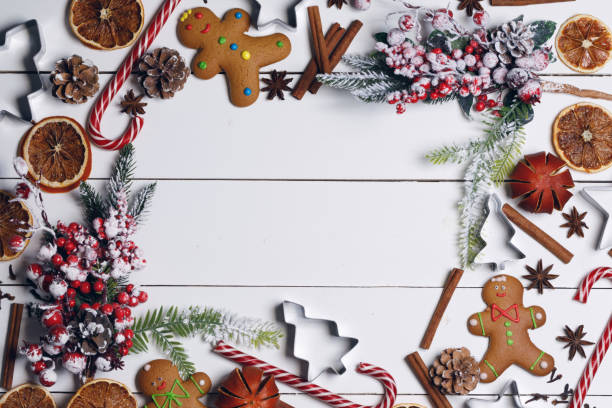 istock Christmas food on wood background 1776041798