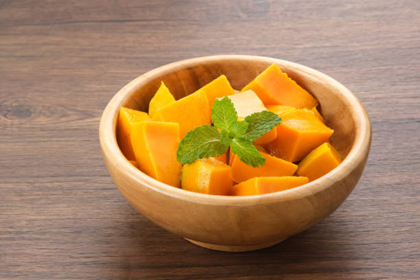 Fresh and ripe mango fruit slice