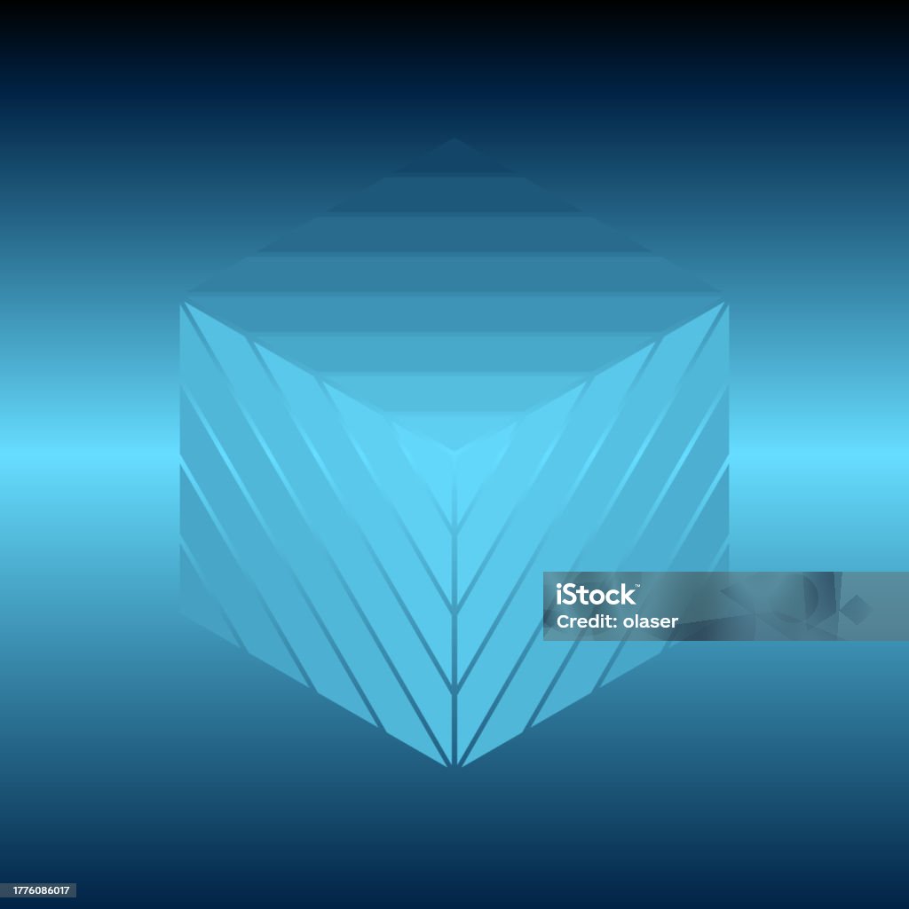 A Serene Blue Hexagon Layered With Transparent Triangles Creating A ...