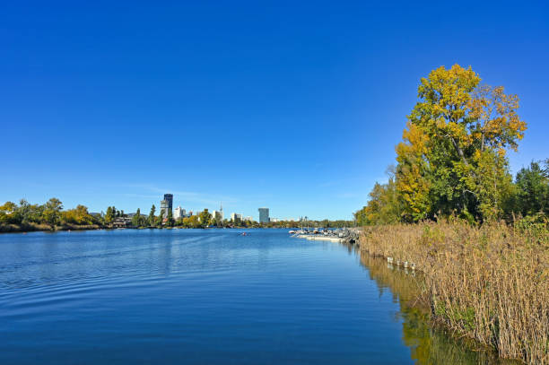 istock Vienna and Donau river skyline autumn season 1776090498