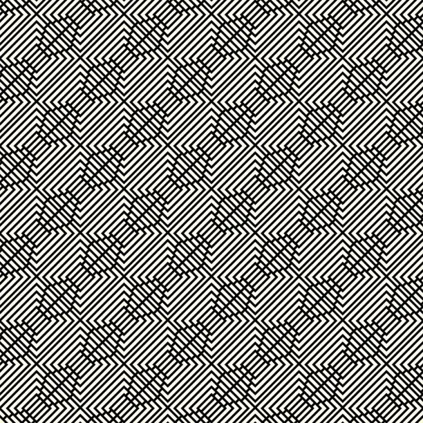 Vector illustration of A detailed black and white houndstooth pattern with a textured illusion, classic and stylish.