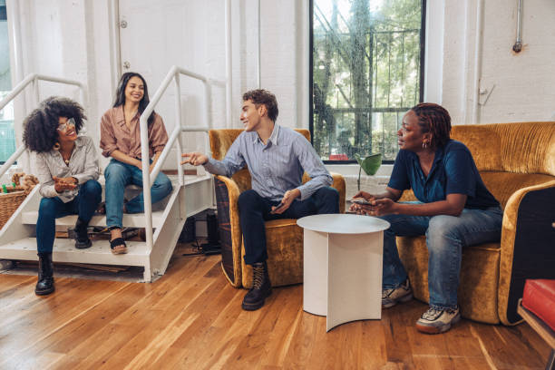 istock Office break, group of colleagues sitting at the break area 1776113295