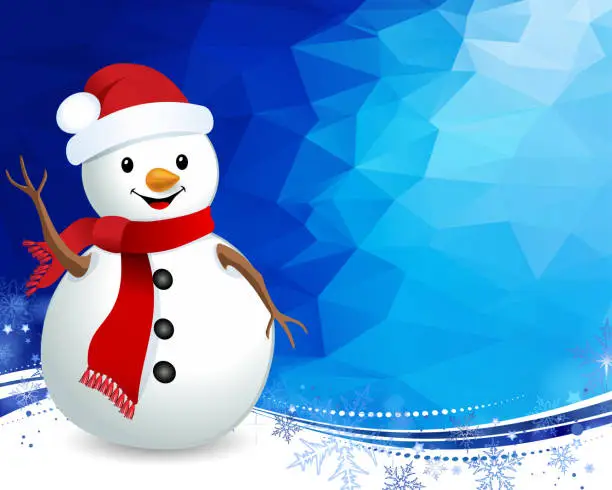 Vector illustration of Cute Snowman