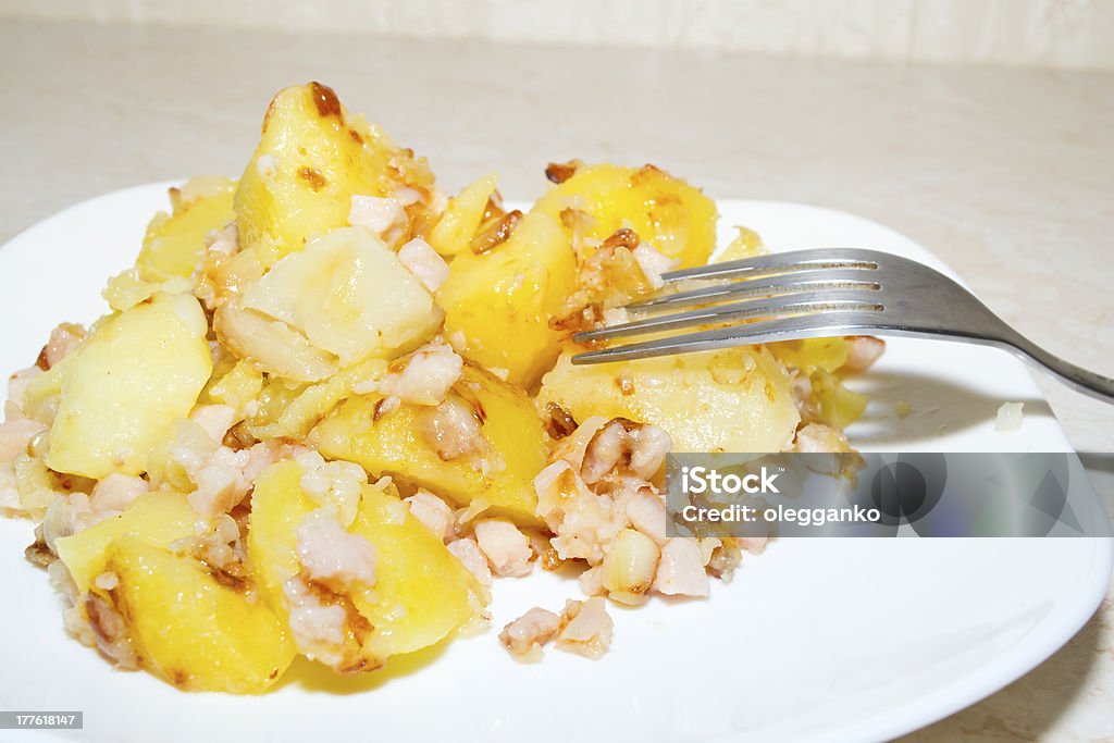 Fatias de Batata frita com Carne de Porco - Royalty-free Almoço Foto de stock