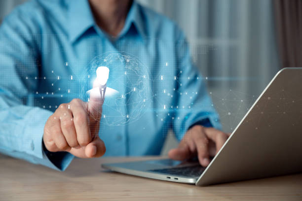 istock Customer Relationship Management ,Businessman hold of global structure , Data exchanges development. customer service, social media, digital marketing online 1776194333