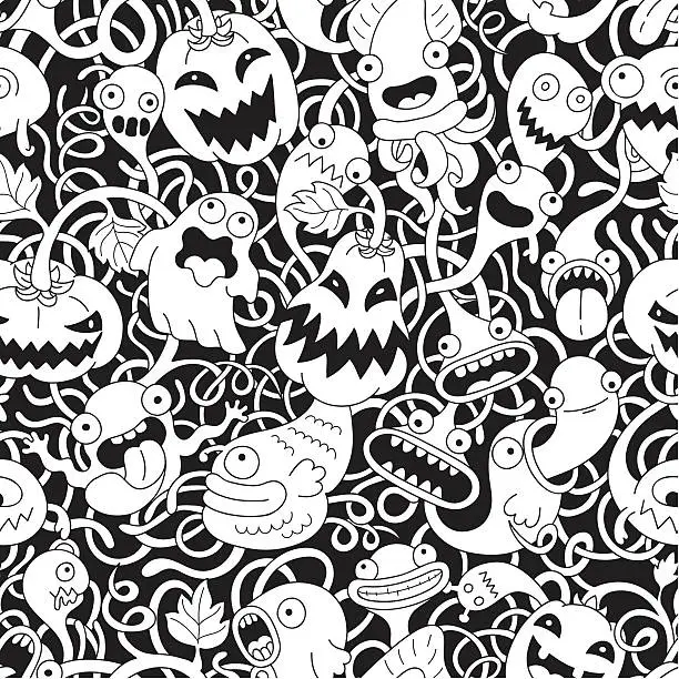 Vector illustration of Halloween seamless pattern