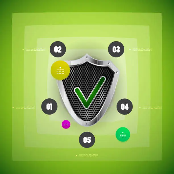 Vector illustration of Abstract shield infographic design