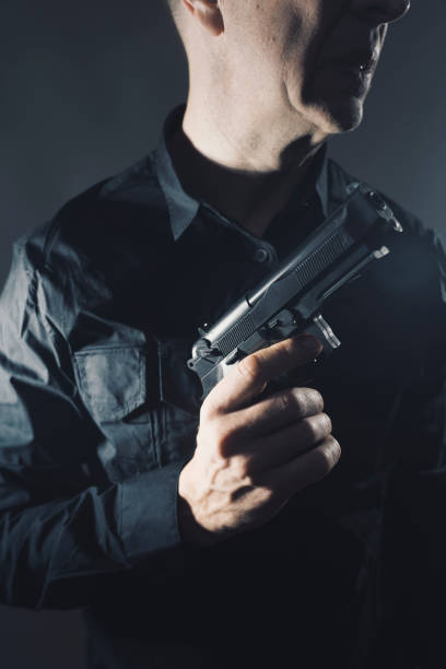 istock Spy thriller mafia boss assasin portrait 1776219256