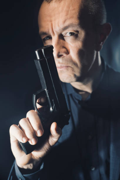 istock Spy thriller mafia boss assasin portrait 1776219291