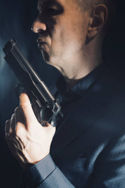 istock Spy thriller mafia boss assasin portrait 1776222036
