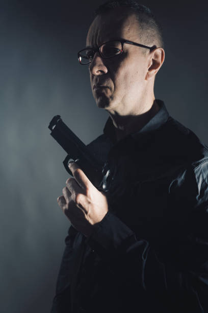 istock Spy thriller mafia boss assasin portrait 1776223121