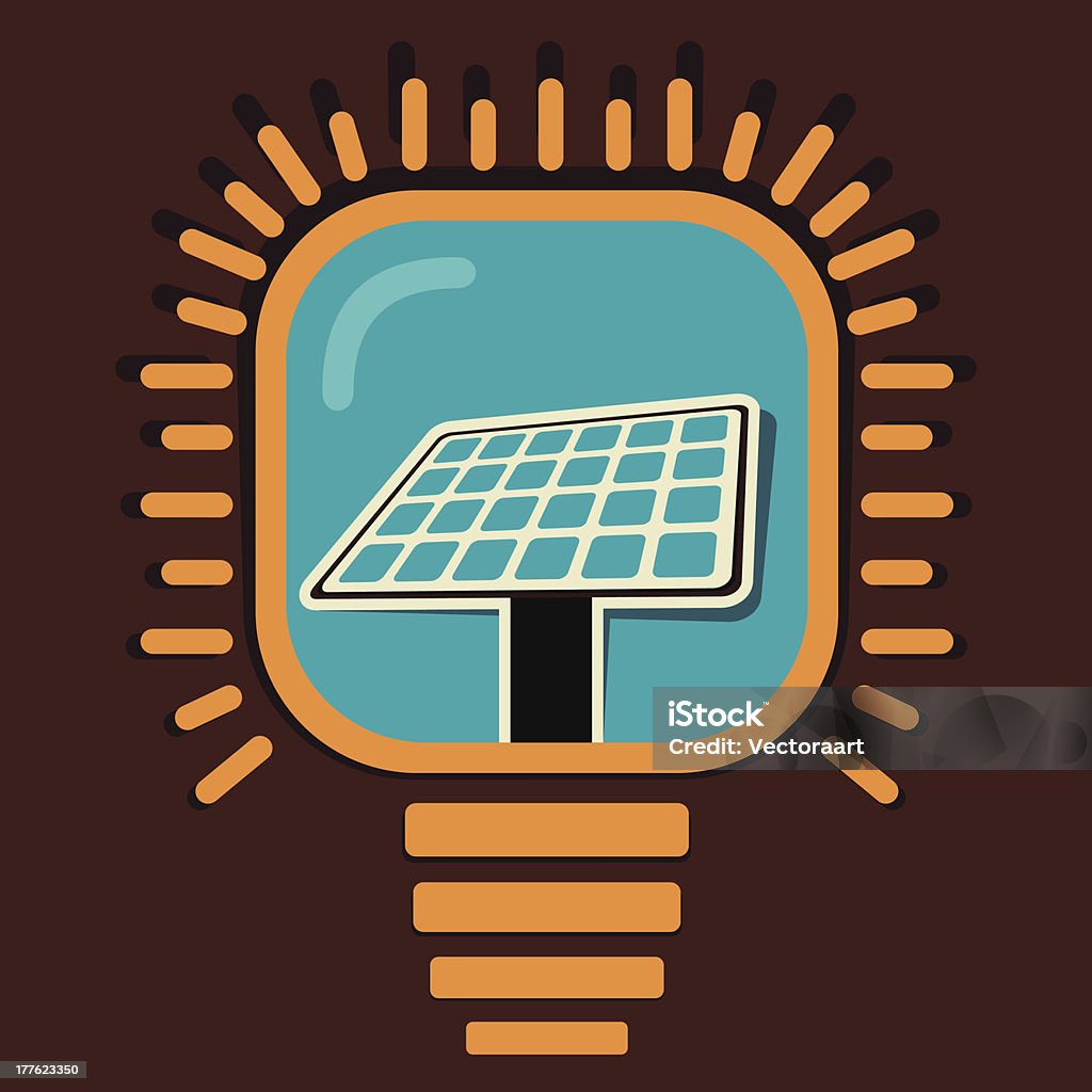 Solar Bulb Vector Solar Panel In Bulb Stock Illustration - Download Image Now - Abstract ...