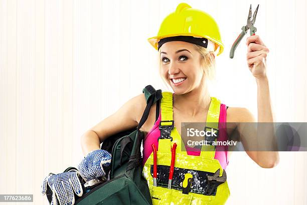 Female Construction Worker Stock Photo - Download Image Now - Adult, Adults Only, Beautiful People