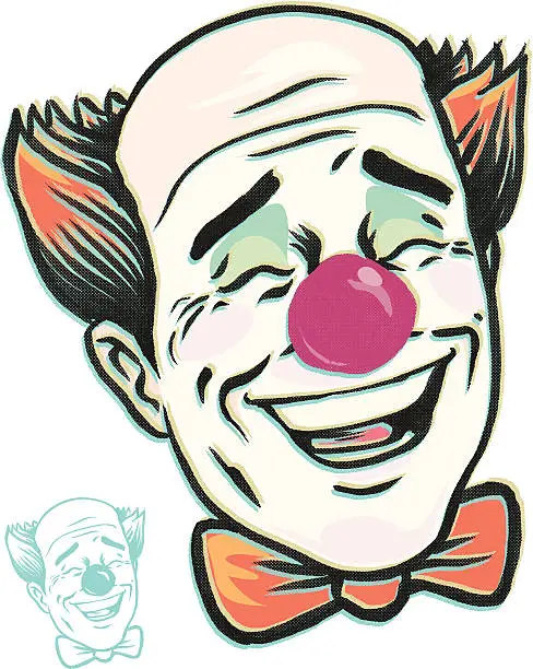 Vector illustration of laughing clown LOL time