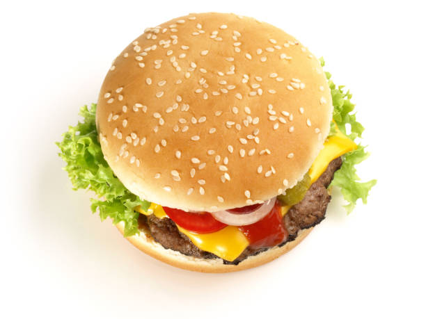 istock Grilled Cheeseburger on White isolated on white Background 1776251426