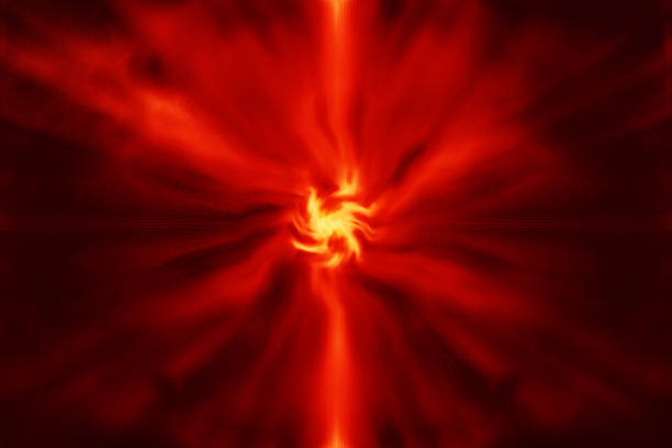istock Majestic image texture where a strong flash of light illuminates the darkness red from the center. 1776271266