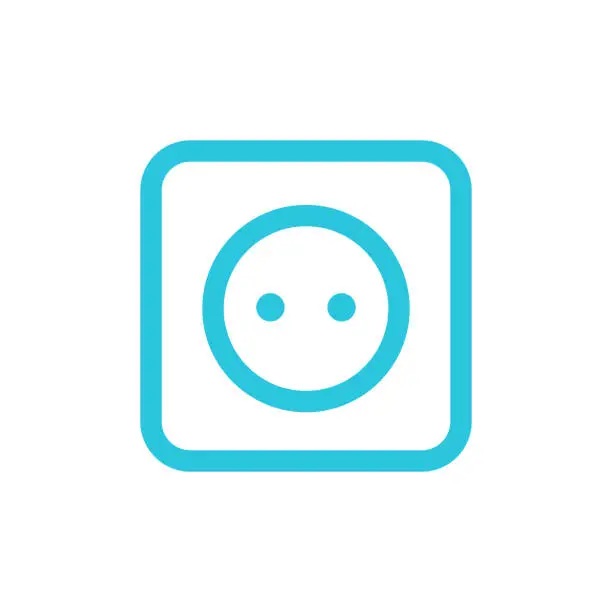 Vector illustration of Electric power socet icon Symbol. From blue icon set.