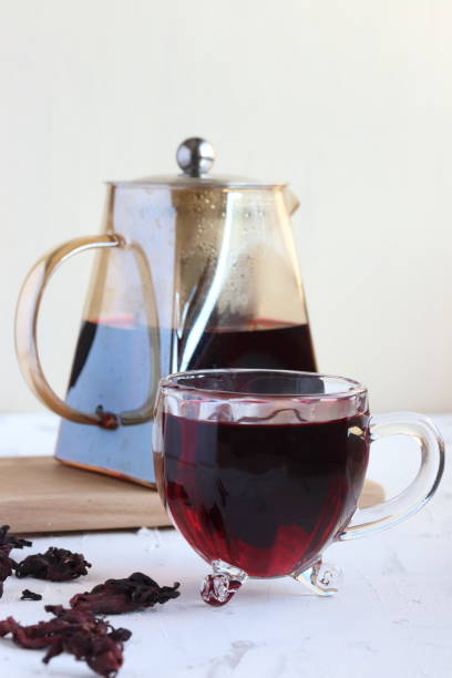 istock Hibiscus tea, Glass of herbal tea 1776307213