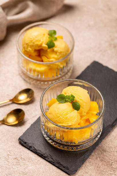 istock Natural mango ice cream in glass cremans 1776311076