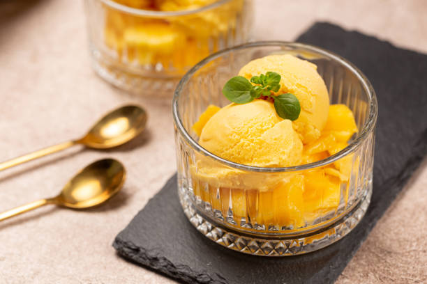 istock Natural mango ice cream in glass cremans 1776311097