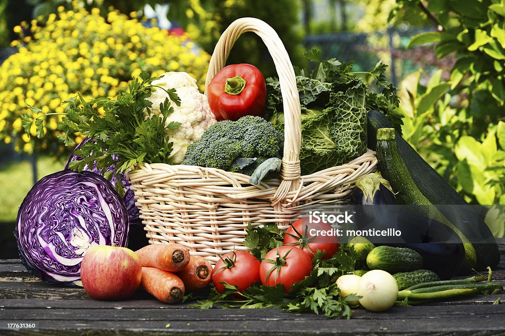 Variété de légumes biologiques frais dans le jardin - Photo de Aliment libre de droits
