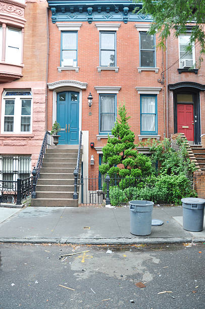 istock Trash Container Sidewalk Brownstone Residential Neighborhood 177631967