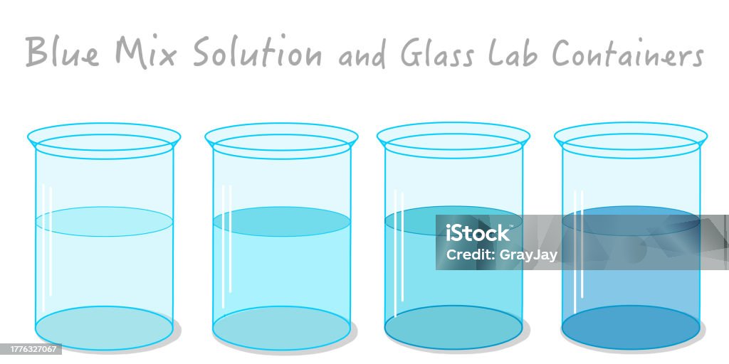 Color For Basic Solution Stages The Blue Solution Liquid In The Lab Container Light To Dark Blue ...