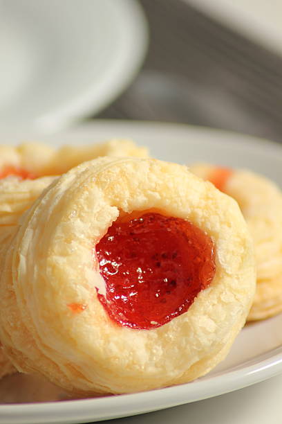 istock Delicious cookie strawberry jam puff pastry 177633147