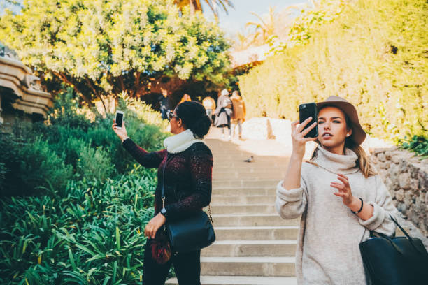 istock Friends taking selfie at Park Guell,Barcelona 1776349345