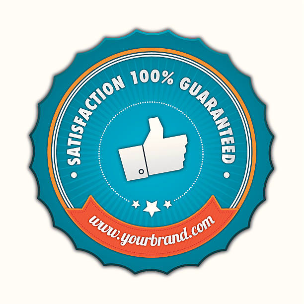 zufriedenheit garantie-logo - 100 satisfied stock-grafiken, -clipart, -cartoons und -symbole