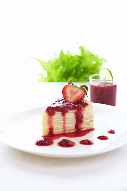 istock Crepe cake with strawberry sauce 177635303