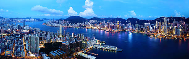 Hong Kong at Night http://i.istockimg.com/file_thumbview_approve/25915920/2/stock-photo-25915920-hong-kong-victoria-harbor.jpg central plaza hong kong stock pictures, royalty-free photos & images