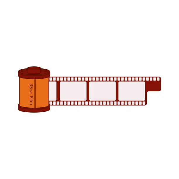 Vector illustration of vector roll film or rollfilm isolated