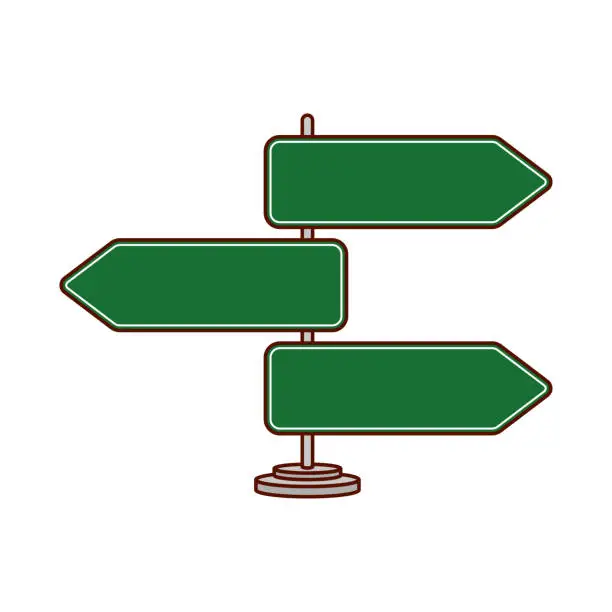 Vector illustration of blank green traffic road sign vector illustration