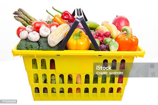 Shopping Basket Stock Photo - Download Image Now - Abundance, Asparagus, Basket