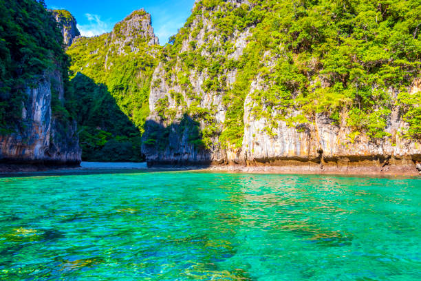 istock Koh Phi Phi Leh Thailand island with beach lagoon limestone rocks. 1776371938