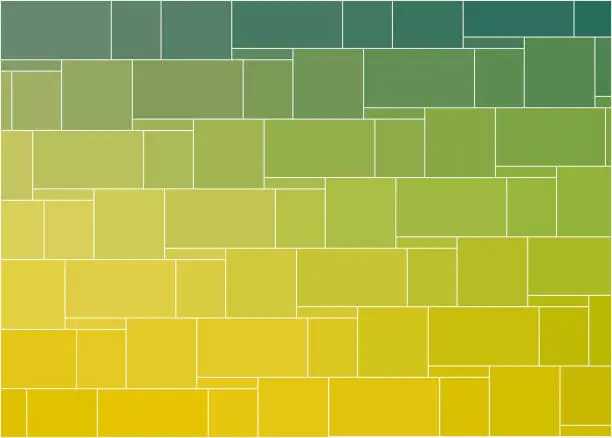 Vector illustration of Green-yellow gradient abstract background with rectangles