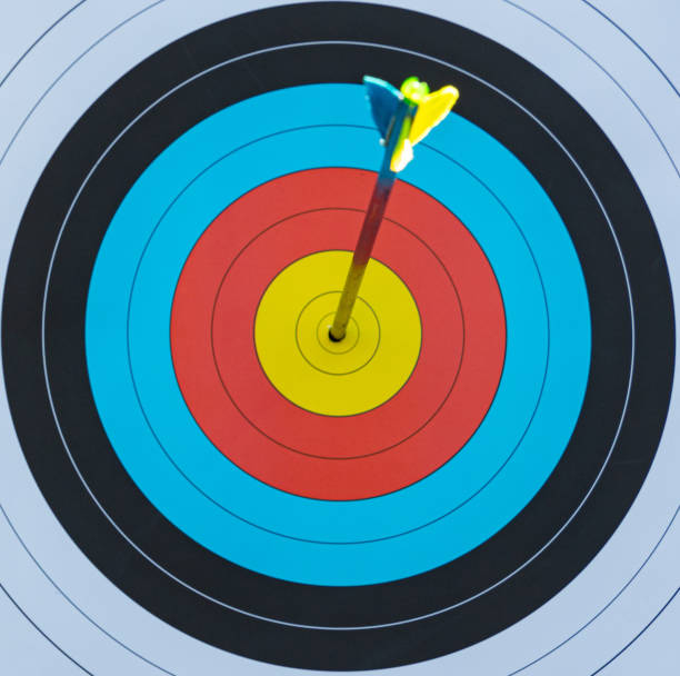 istock arrow shot in the center focus on target 1776388946
