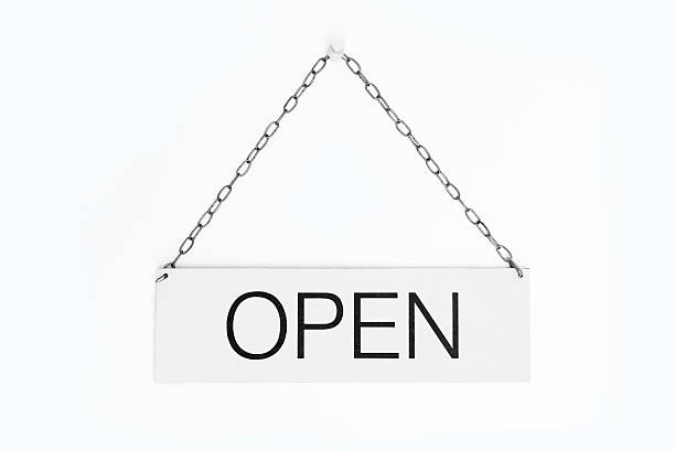 Open sign stock photo