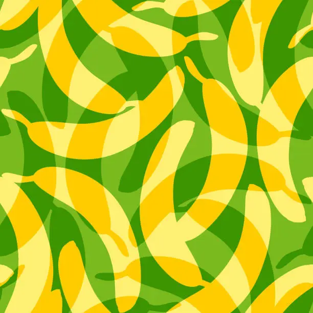Vector illustration of Tropical vector seamless pattern with bananas.