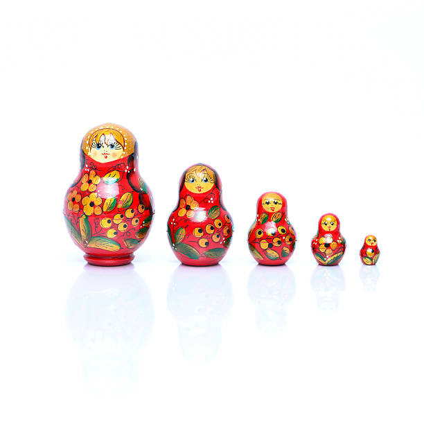 russian nesting dolls - russian nesting doll doll small russian culture стоковые фото и изображения