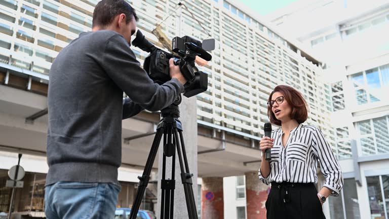 Female TV reporter