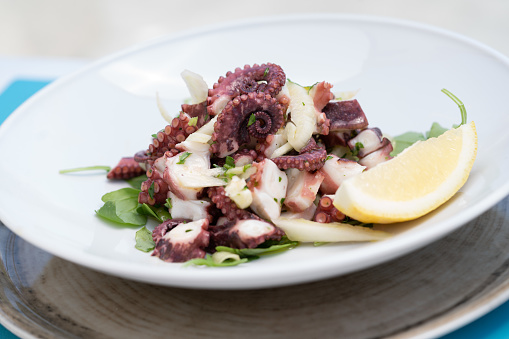 Real Neapolitan octopus, steamed and served with Sorrento lemons